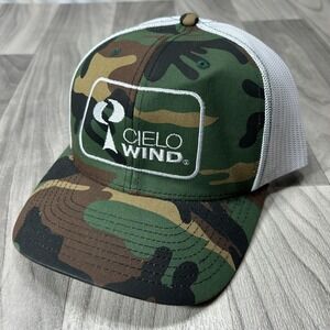 Cielo Wind‎ Trucker Hat Mens Green White Camouflage Adjustable Snapback Cap